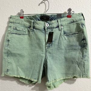 NWT Torrid Mid Rise Midi Short Vintage Stretch Acid Jade 12
